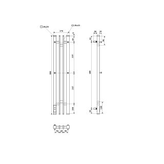 Полотенцесушитель электрический Point Фрея PN20728GB П2 140x800 диммер слева графит блеск